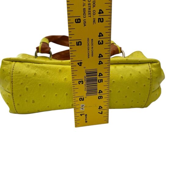 Cecconi Piero Leather Purse Handbag Tote Yellow Small Textured Italy Preppy - Picture 13 of 14